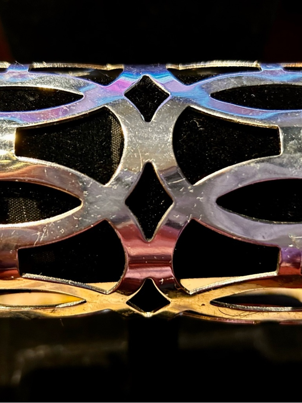 Silver Cutout Metal Cuff Bracelet - Silver